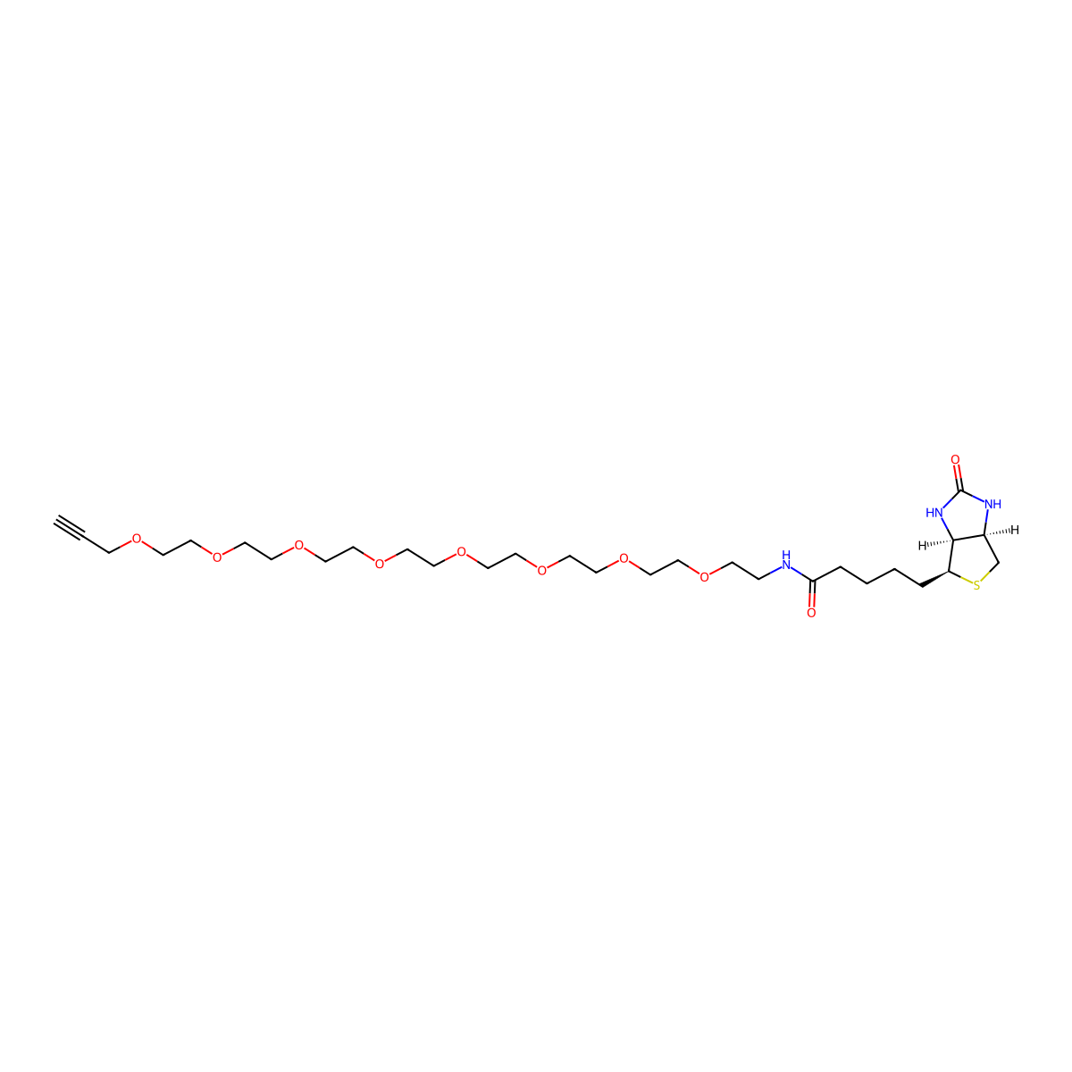 Biotin-PEG8-Alkyne molecular structure, CAS 2143968-80-1