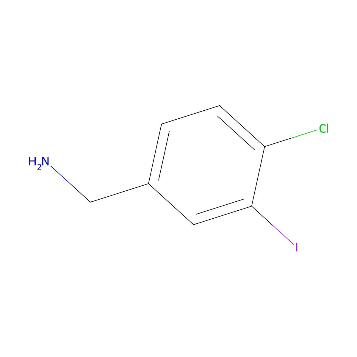 (4-Chloro-3-iodophenyl)methanamine molecular structure, CAS 214398-50-2