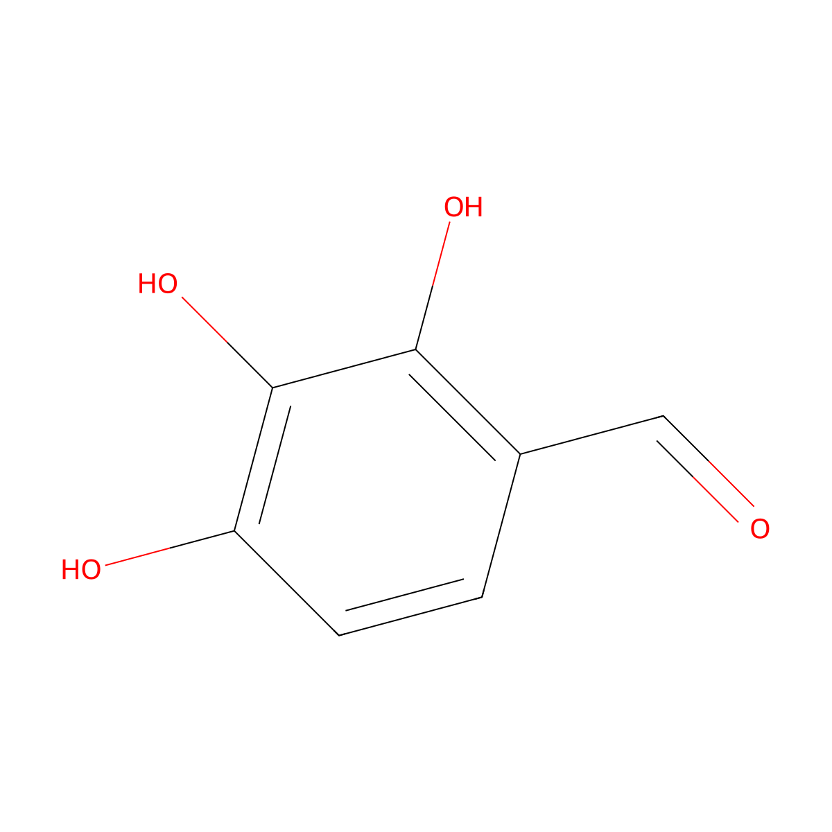 2,3,4-Trihydroxybenzaldehyde molecular structure, CAS 2144-08-3