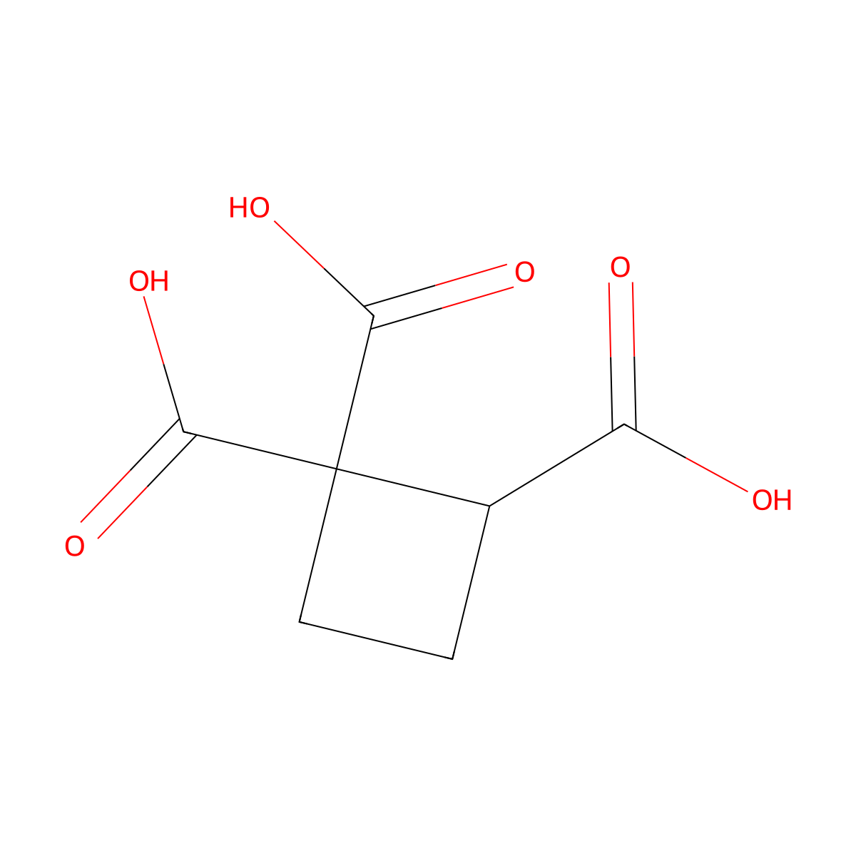 1,1,2-Cyclobutanetricarboxylicacid molecular structure, CAS 2144-31-2