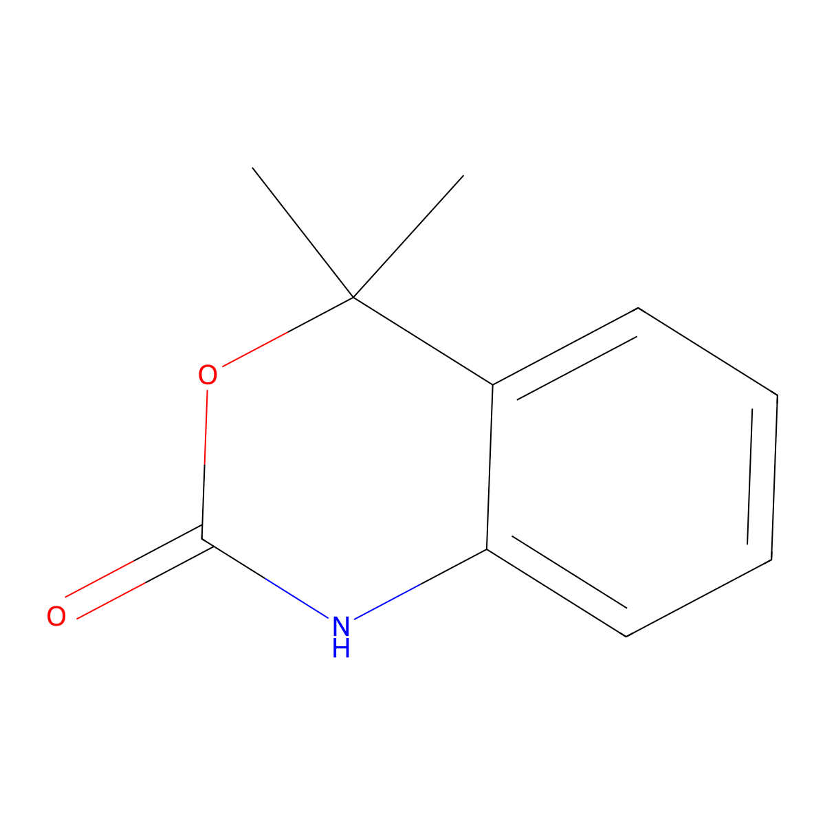 4H-3,1-Benzoxazin-2-one, 1,2-dihydro-4,4-dimethyl- molecular structure, CAS 21440-96-0