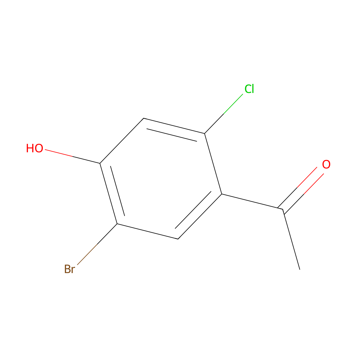 1-(5-Bromo-2-chloro-4-hydroxyphenyl)ethan-1-one molecular structure, CAS 2144008-66-0