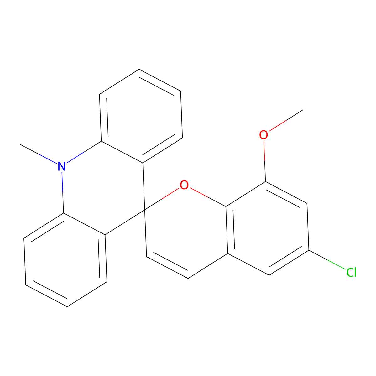 6'-Chloro-8'-methoxy-10-methylspiro[acridine-9,2'-chromene] molecular structure, CAS 214401-78-2