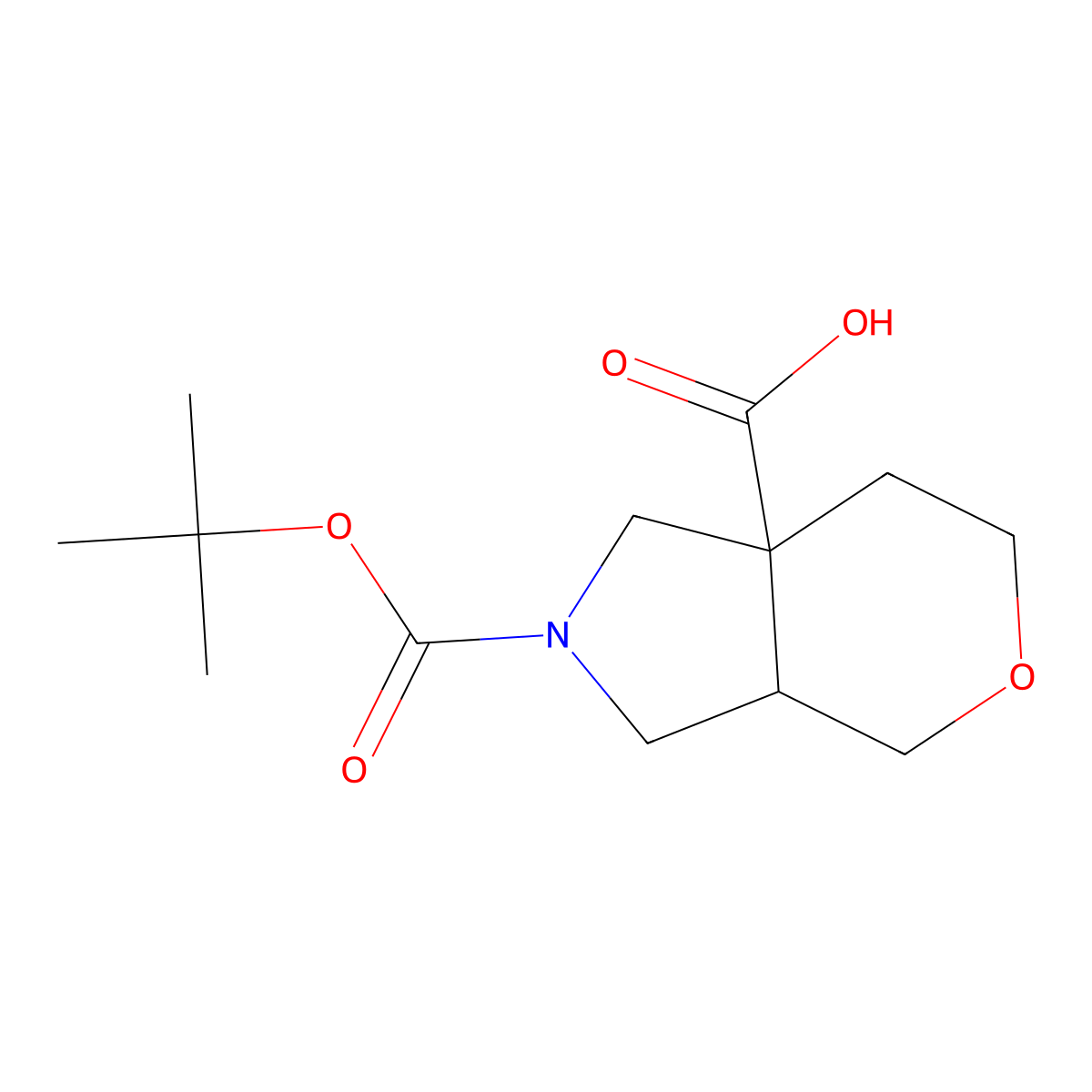 2-[(Tert-butoxy)carbonyl]-octahydropyrano[3,4-c]pyrrole-7a-carboxylic acid molecular structure, CAS 2144033-91-8