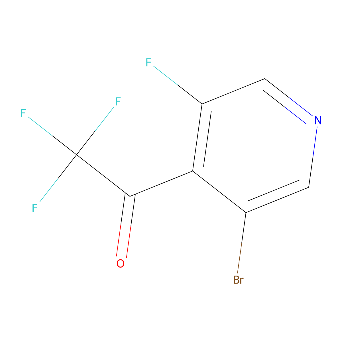 1-(3-Bromo-5-fluoropyridin-4-yl)-2,2,2-trifluoroethanone molecular structure, CAS 2144049-23-8