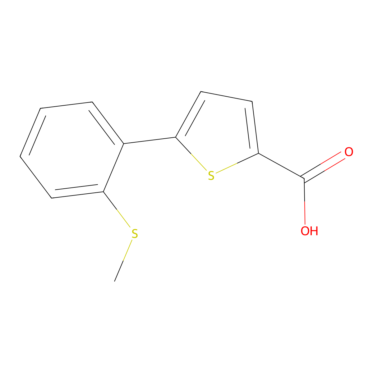 5-(2-(Methylthio)phenyl)thiophene-2-carboxylic acid molecular structure, CAS 2144147-58-8