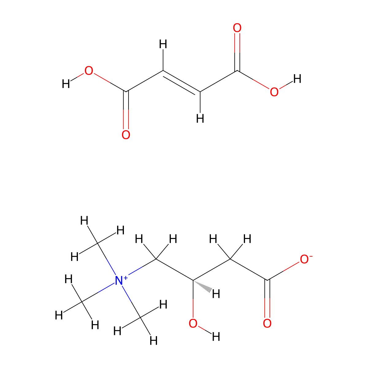 fumaric acid;(3R)-3-hydroxy-4-(trimethylammonio)butanoate molecular structure, CAS 214415-55-1