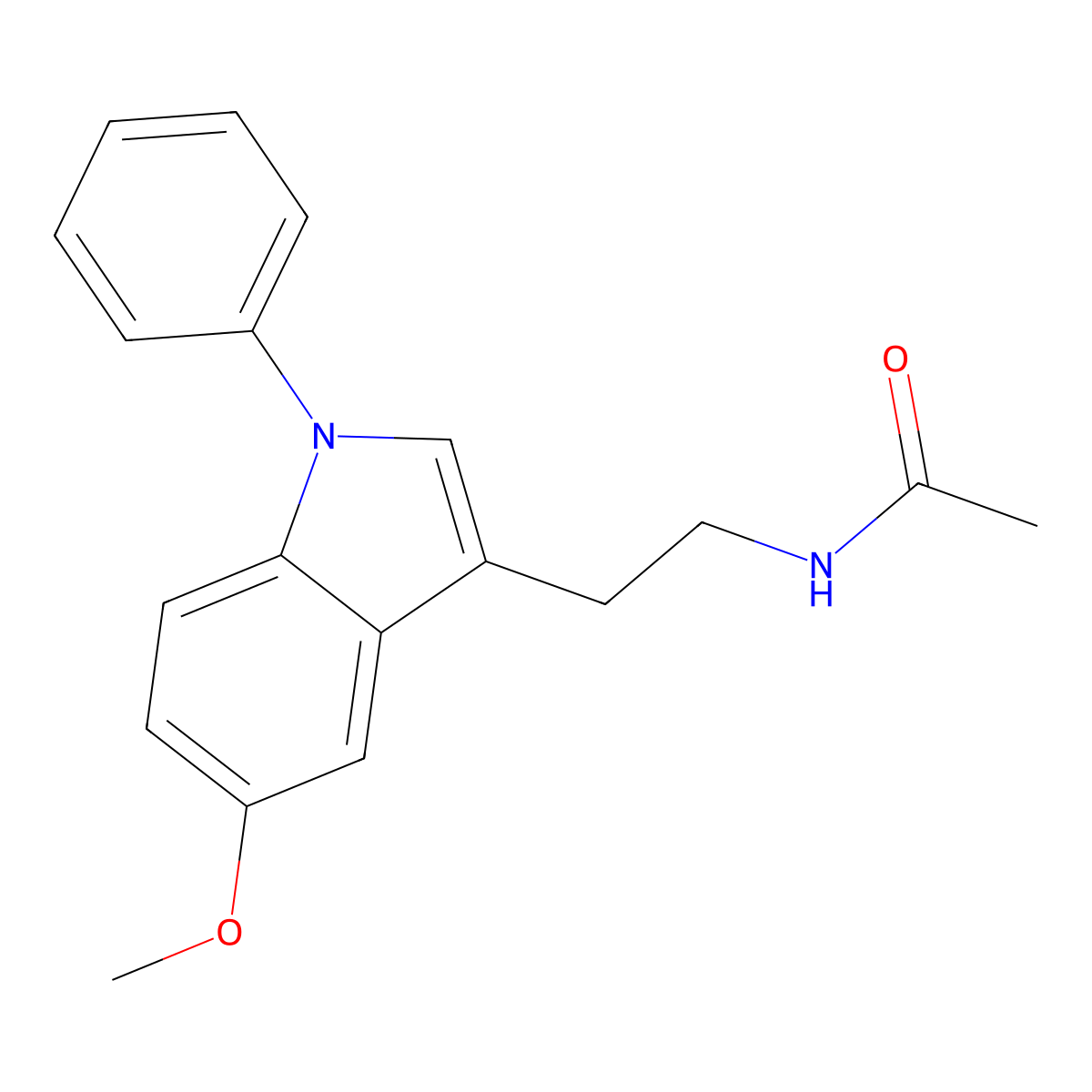 N-[2-(5-methoxy-1-phenyl-1H-indol-3-yl)ethyl]acetamide molecular structure, CAS 214416-52-1