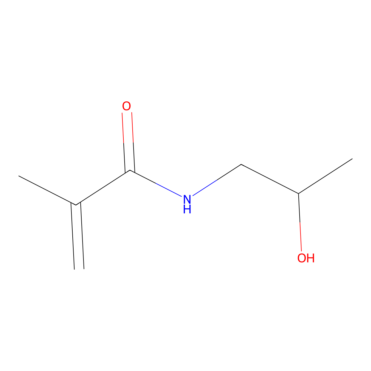N-(2-hydroxypropyl)methacrylamide molecular structure, CAS 21442-01-3