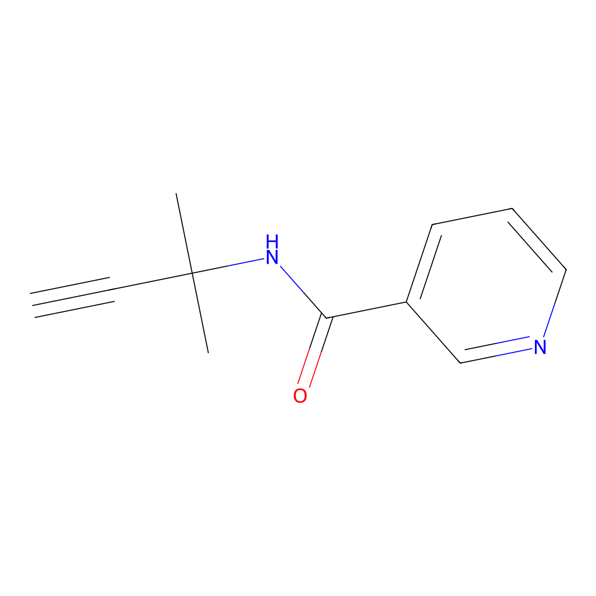 N-(2-methylbut-3-yn-2-yl)pyridine-3-carboxamide molecular structure, CAS 214421-01-9