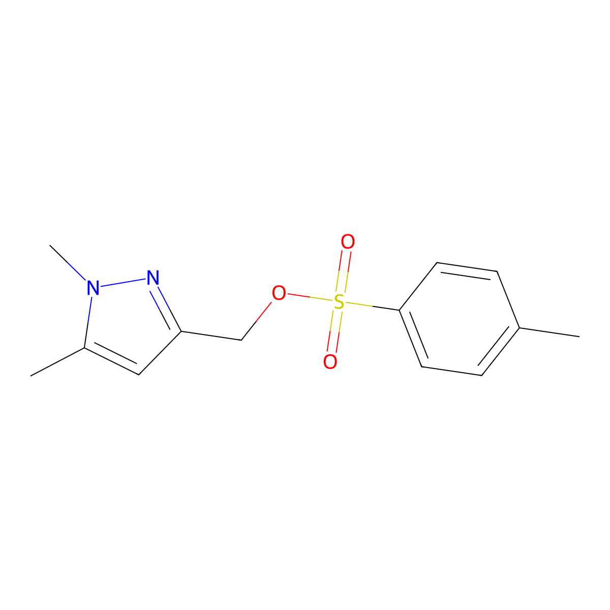 (1,5-dimethyl-1H-pyrazol-3-yl)methyl 4-methylbenzene-1-sulfonate molecular structure, CAS 2144283-66-7
