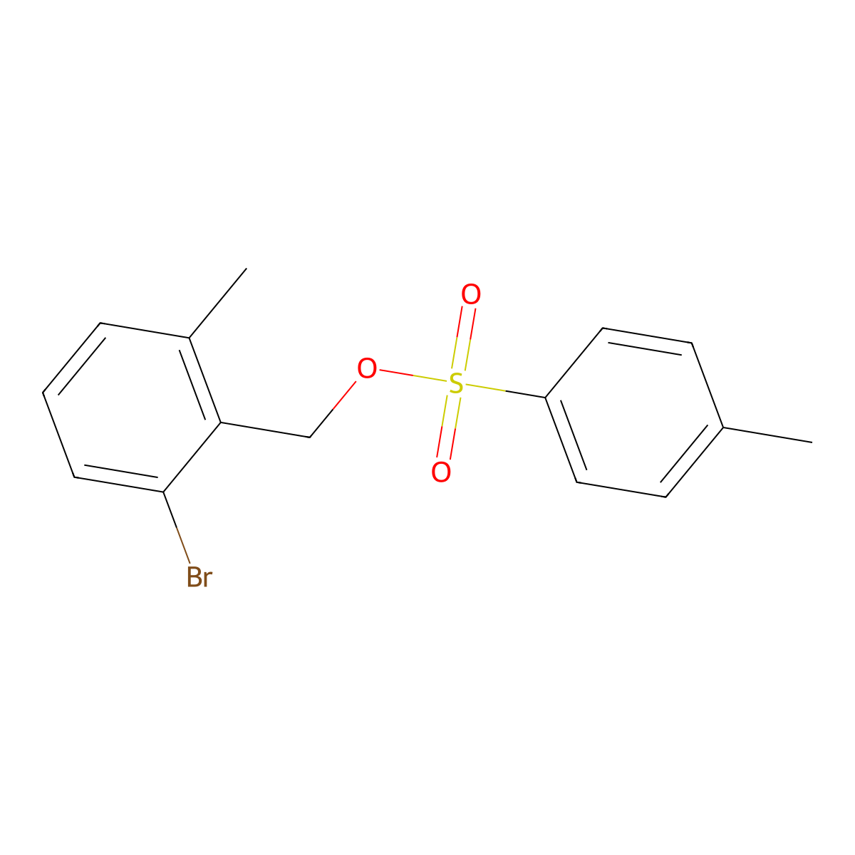(2-Bromo-6-methylphenyl)methyl 4-methylbenzene-1-sulfonate molecular structure, CAS 2144288-75-3