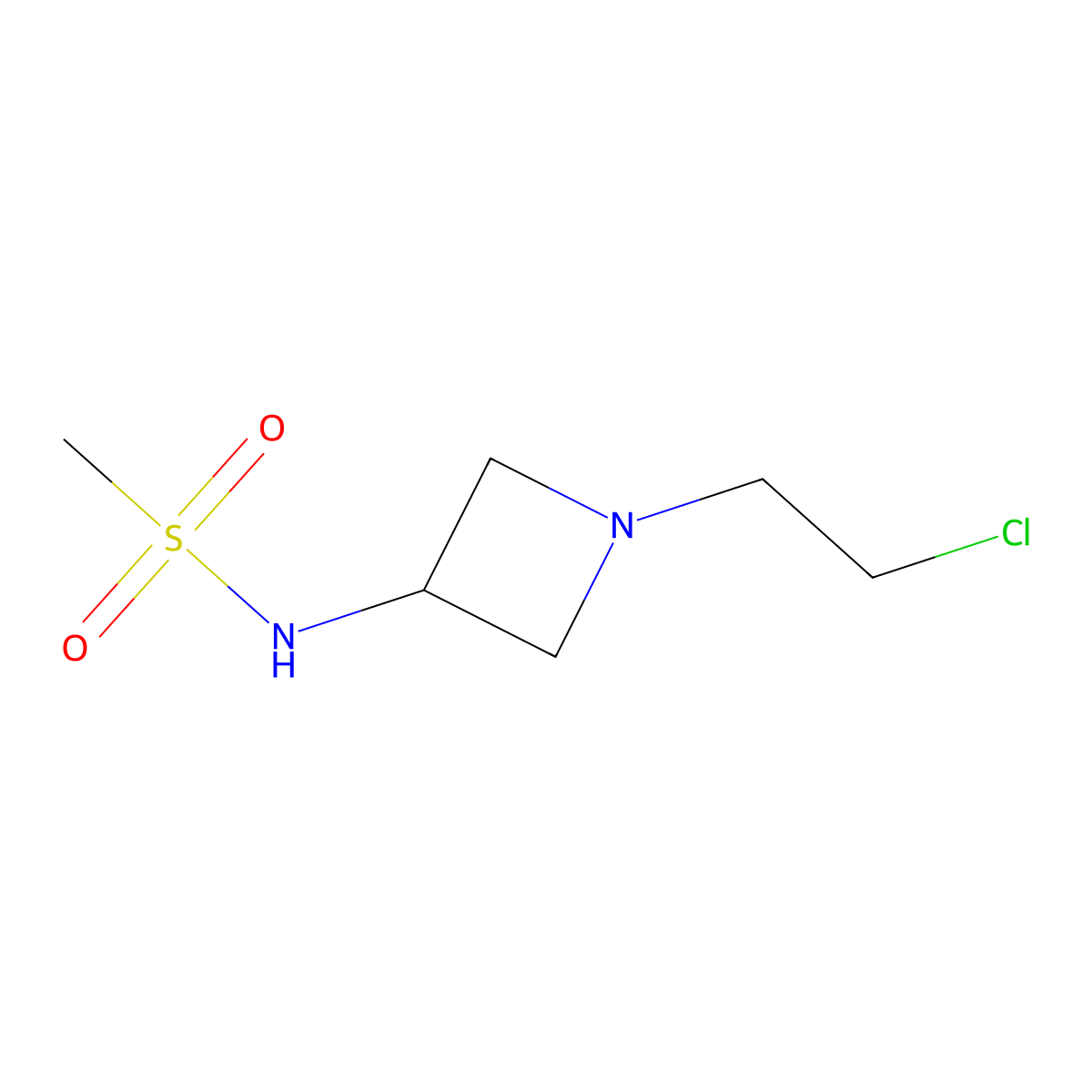 N-[1-(2-chloroethyl)azetidin-3-yl]methanesulfonamide molecular structure, CAS 2144328-37-8