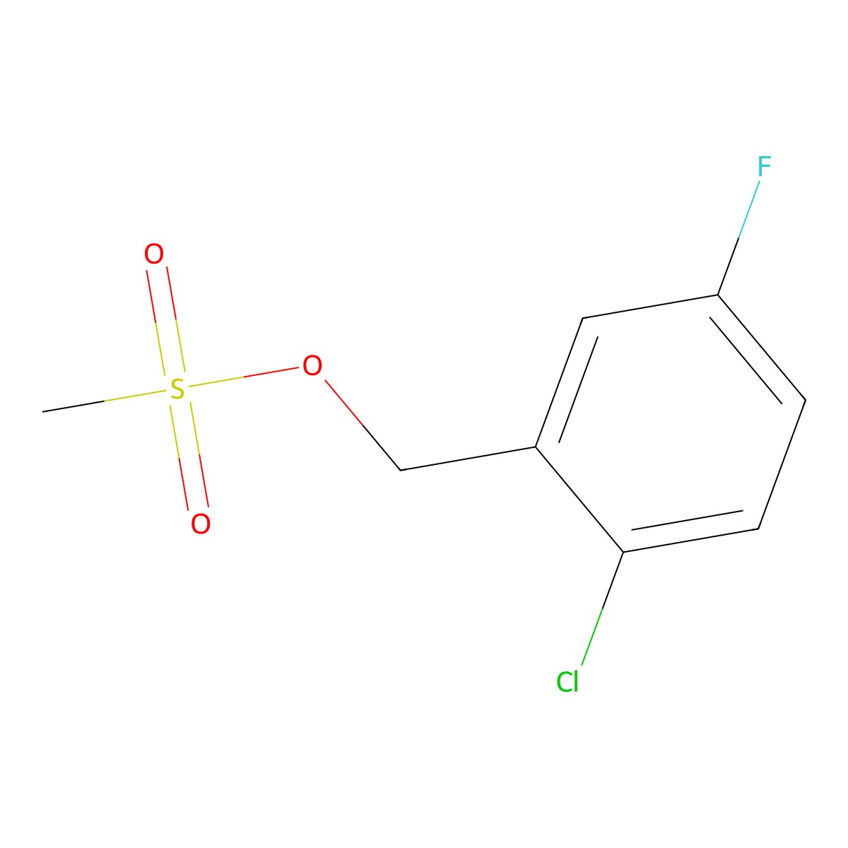 (2-Chloro-5-fluorophenyl)methyl methanesulfonate molecular structure, CAS 2144350-64-9