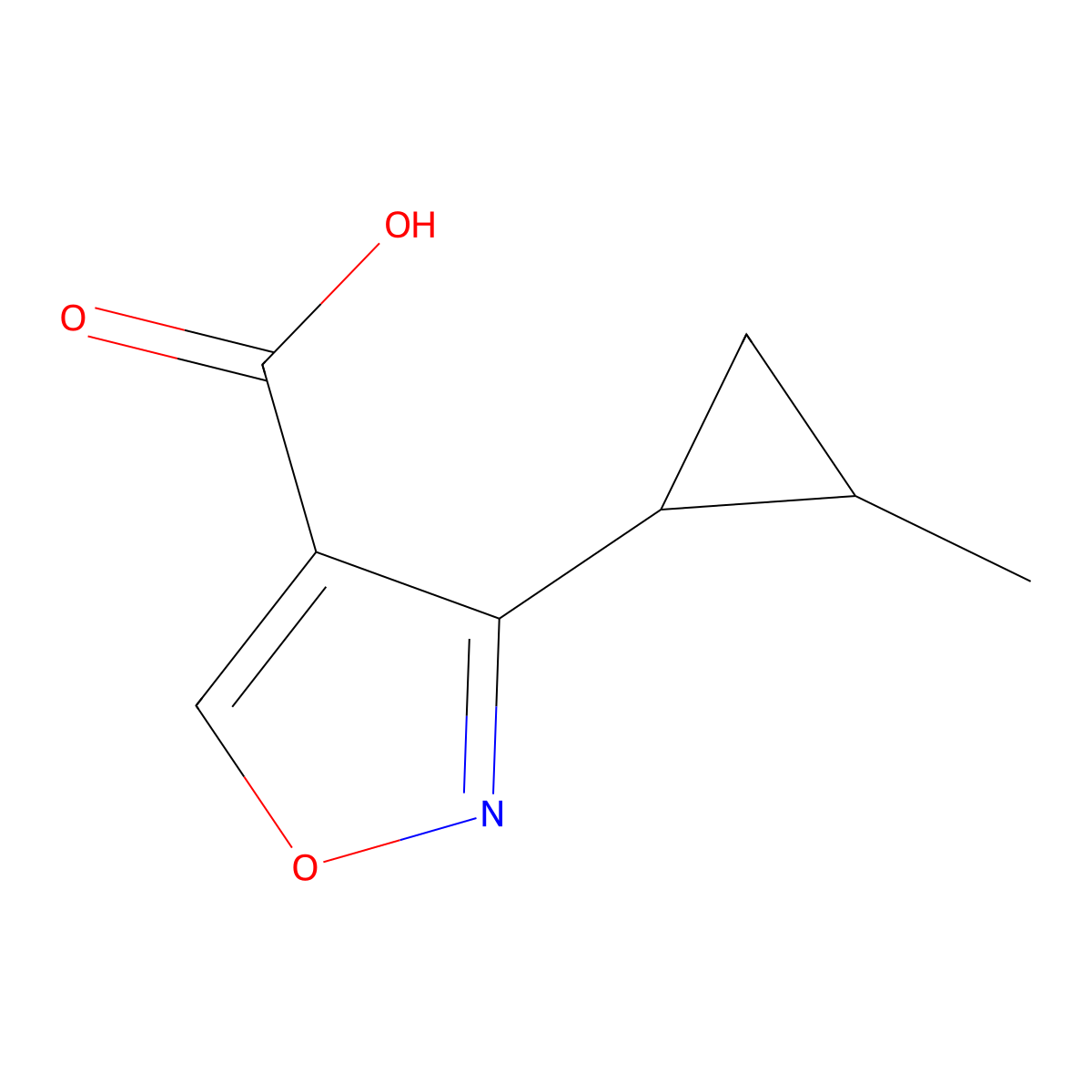 3-(2-Methylcyclopropyl)-1,2-oxazole-4-carboxylic acid molecular structure, CAS 2144373-91-9