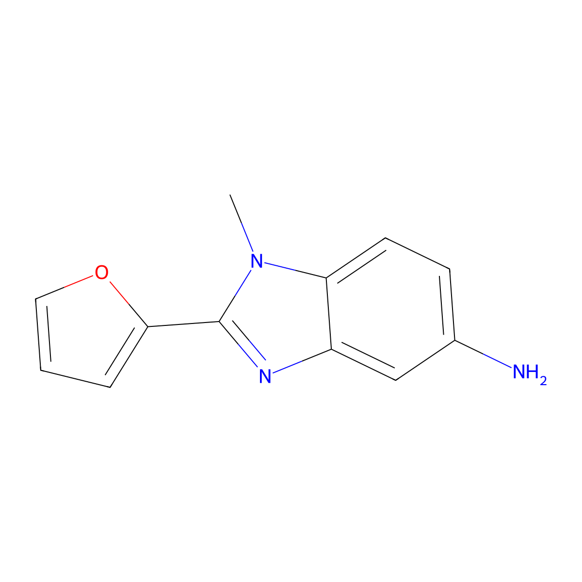 2-(2-Furyl)-1-methyl-1H-benzimidazol-5-amine molecular structure, CAS 21444-67-7