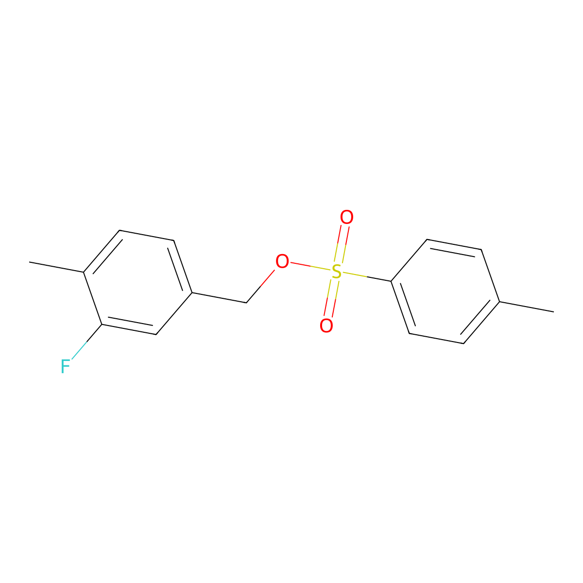 (3-Fluoro-4-methylphenyl)methyl 4-methylbenzene-1-sulfonate molecular structure, CAS 2144401-01-2