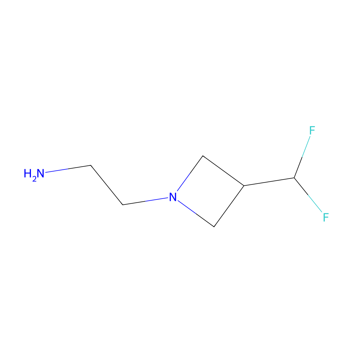 2-[3-(Difluoromethyl)azetidin-1-yl]ethan-1-amine molecular structure, CAS 2144403-68-7