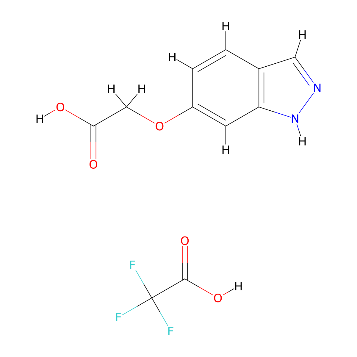 2-(2h-Indazol-6-yloxy)acetic acid trifluoroacetate molecular structure, CAS 2144477-88-1