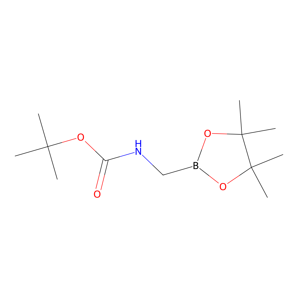 tert-butyl N-[(4,4,5,5-tetramethyl-1,3,2-dioxaborolan-2-yl)methyl]carbamate molecular structure, CAS 2144499-63-6