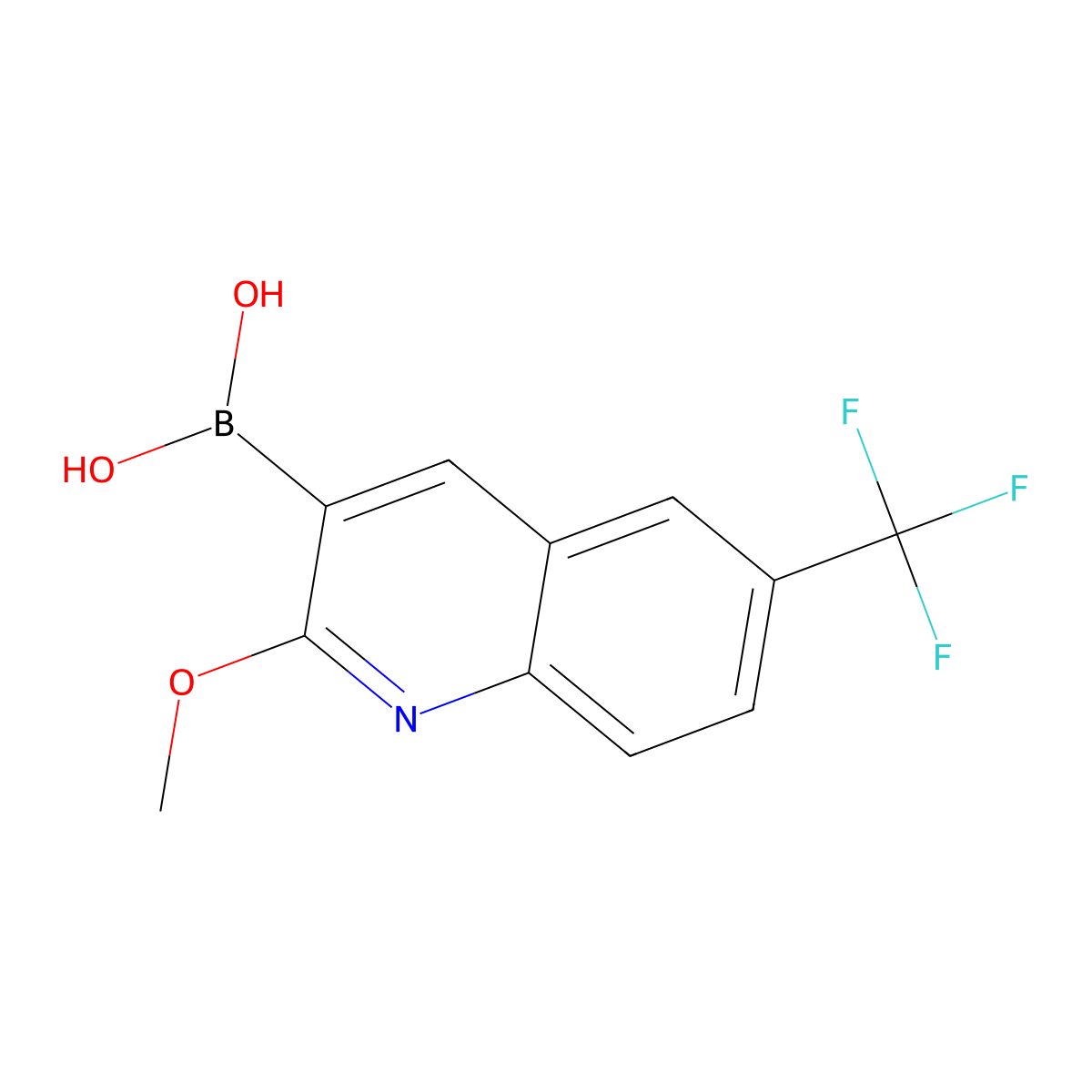 (2-Methoxy-6-(trifluoromethyl)quinolin-3-YL)boronic acid molecular structure, CAS 2144502-12-3