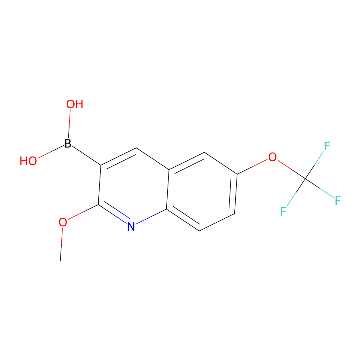 (2-Methoxy-6-(trifluoromethoxy)quinolin-3-YL)boronic acid molecular structure, CAS 2144502-13-4