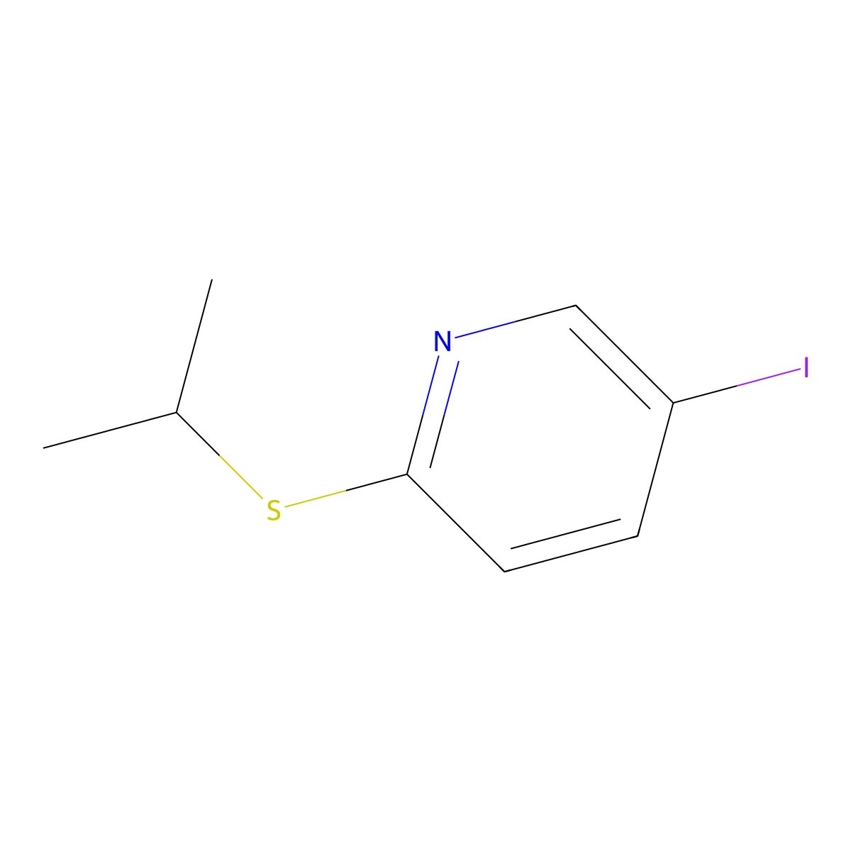 5-Iodo-2-(isopropylthio)pyridine molecular structure, CAS 2144556-47-6