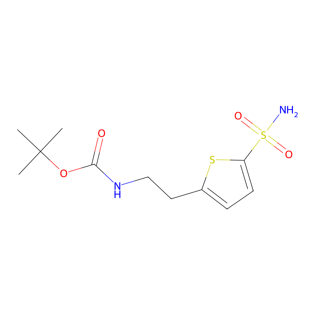 tert-butyl N-[2-(5-sulfamoylthiophen-2-yl)ethyl]carbamate molecular structure, CAS 2144567-66-6