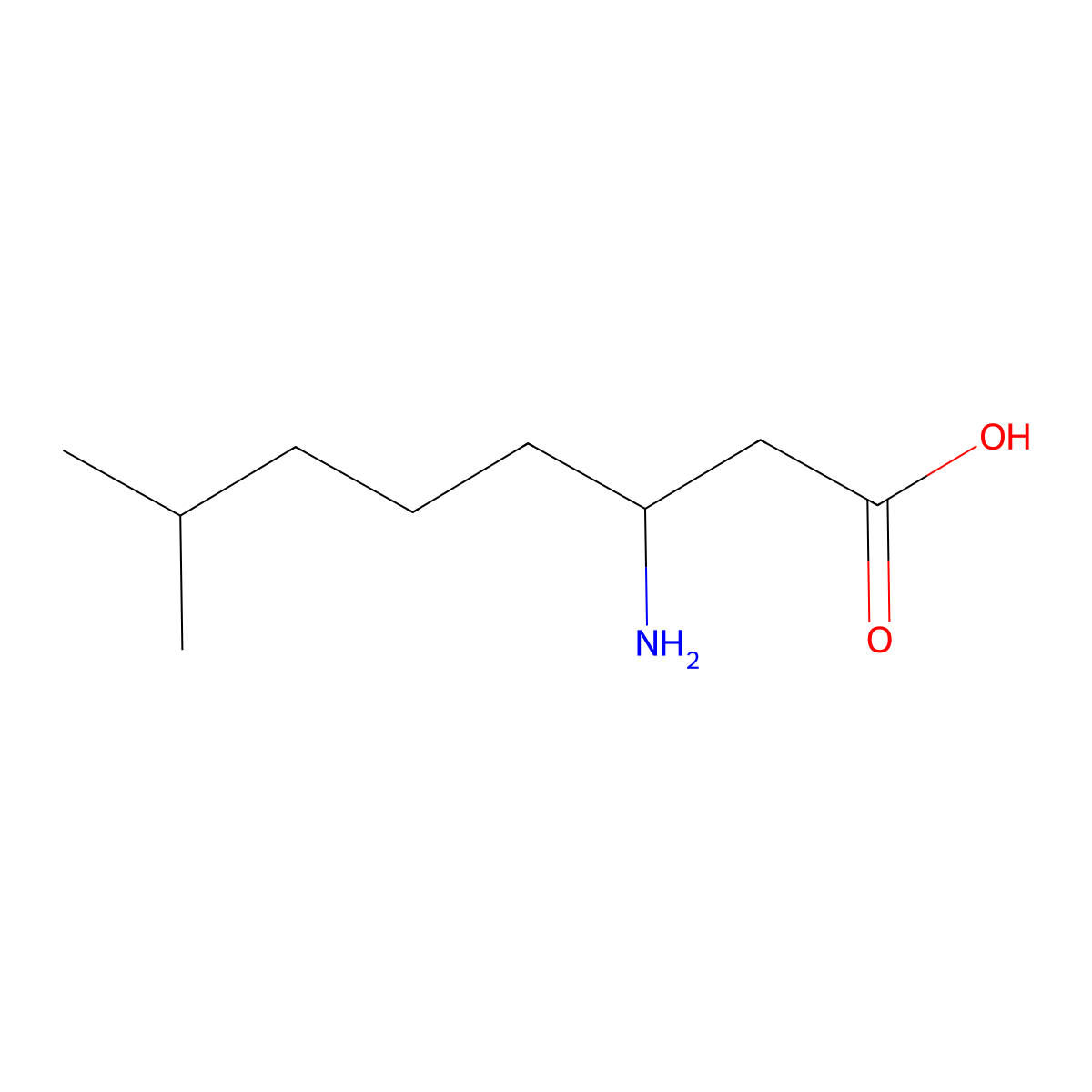 3-Amino-7-methyloctanoic acid molecular structure, CAS 2144580-84-5