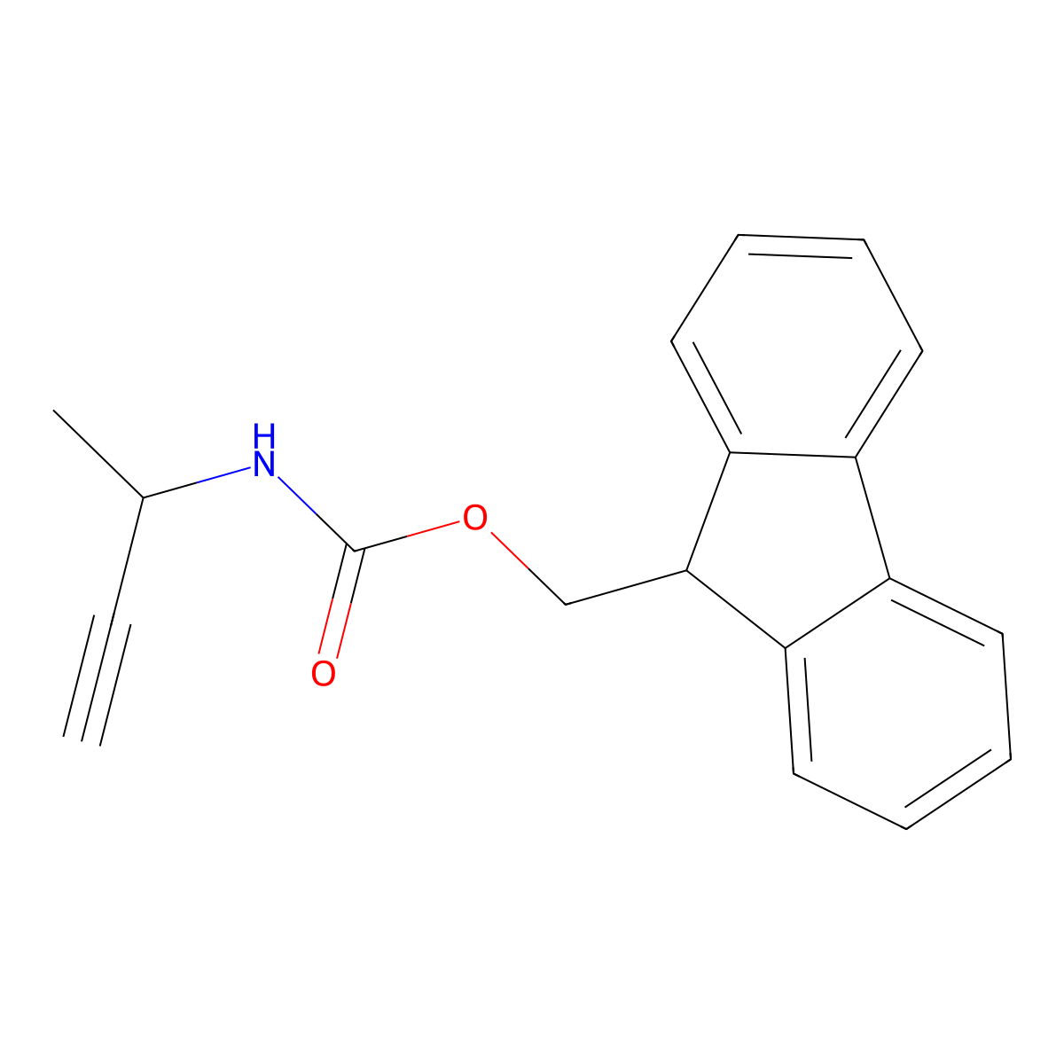 (9H-fluoren-9-yl)methyl N-(but-3-yn-2-yl)carbamate molecular structure, CAS 2144652-40-2