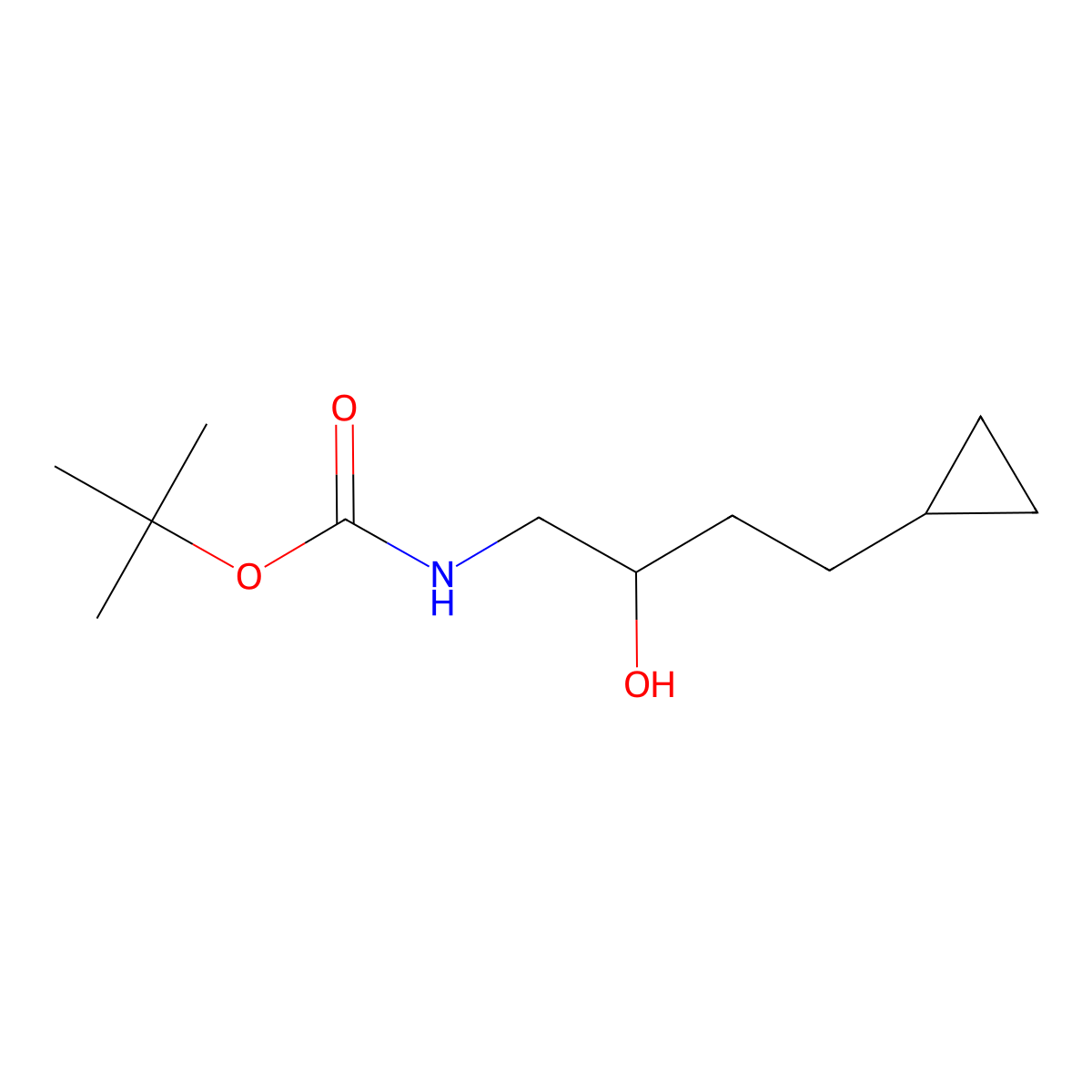tert-butyl N-(4-cyclopropyl-2-hydroxybutyl)carbamate molecular structure, CAS 2144655-34-3