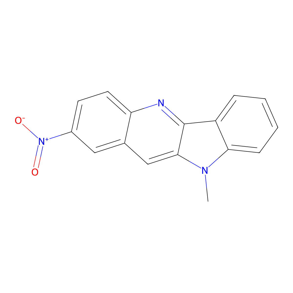 10-Methyl-2-nitroindolo[3,2-b]quinoline molecular structure, CAS 214467-39-7