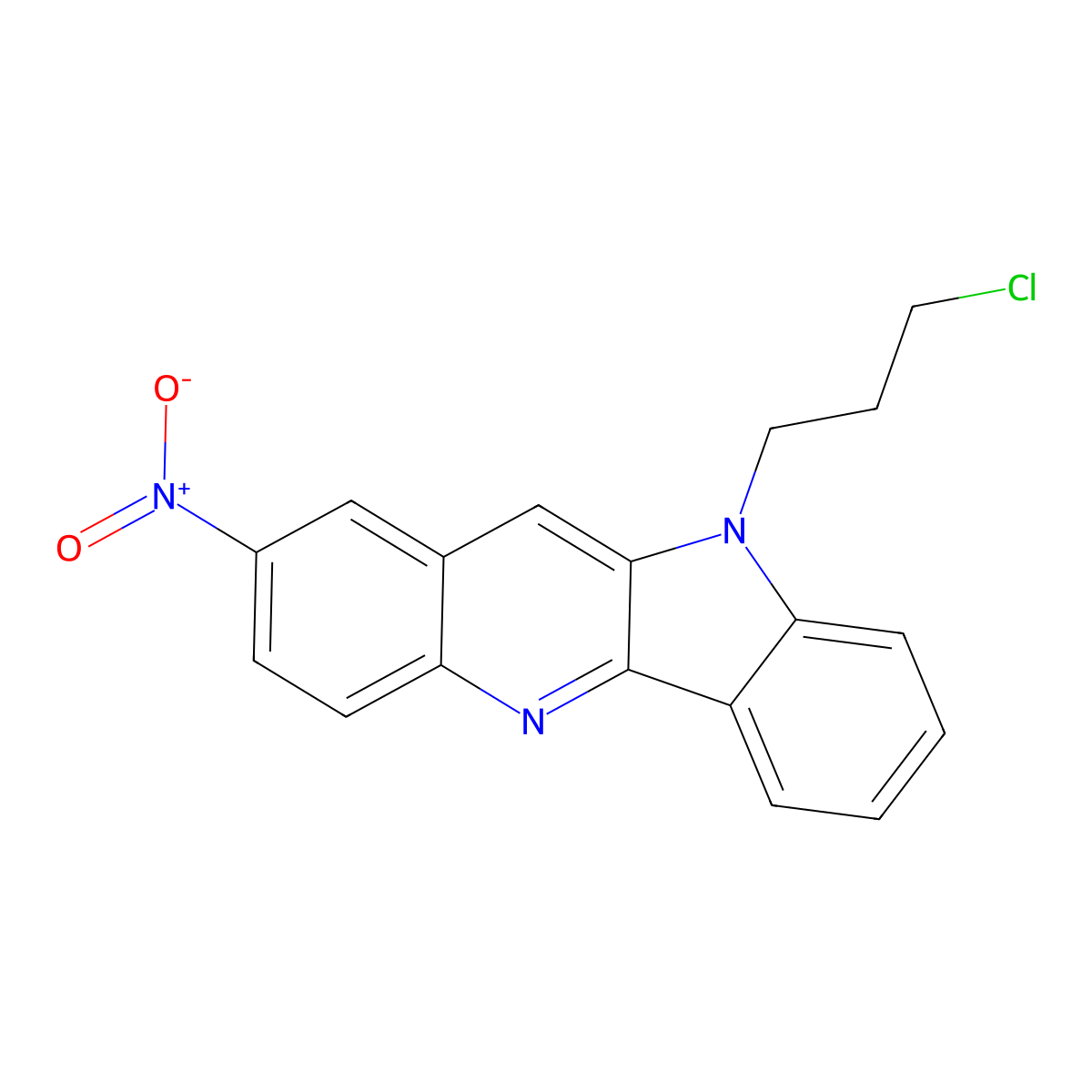 10-(3-chloropropyl)-2-nitro-10H-indolo[3,2-b]quinoline molecular structure, CAS 214467-43-3