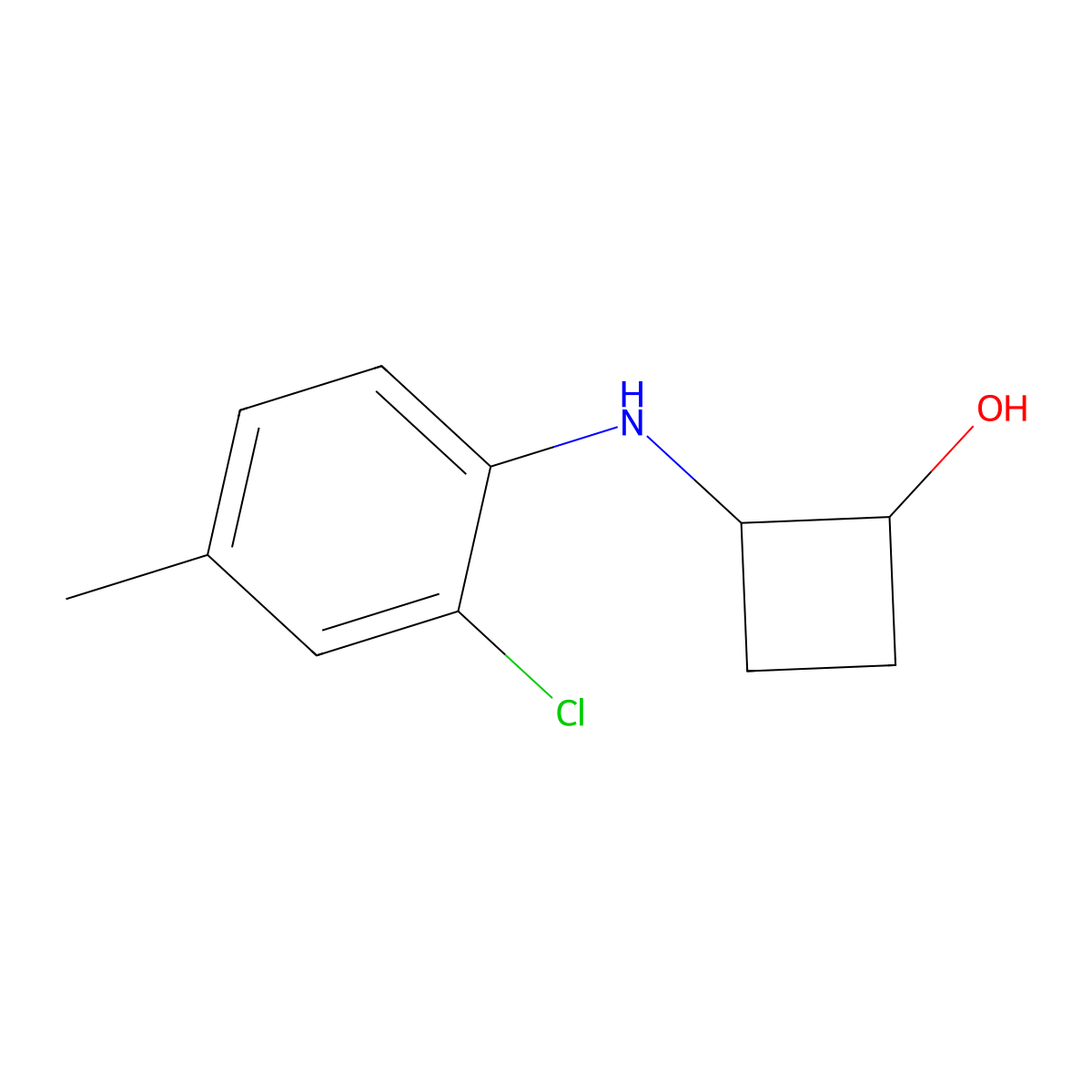 2-[(2-Chloro-4-methylphenyl)amino]cyclobutan-1-ol molecular structure, CAS 2144672-24-0