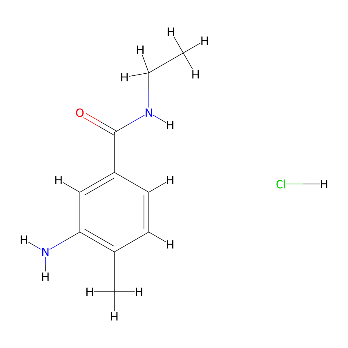 3-Amino-N-ethyl-4-methylbenzamide hydrochloride molecular structure, CAS 21447-50-7
