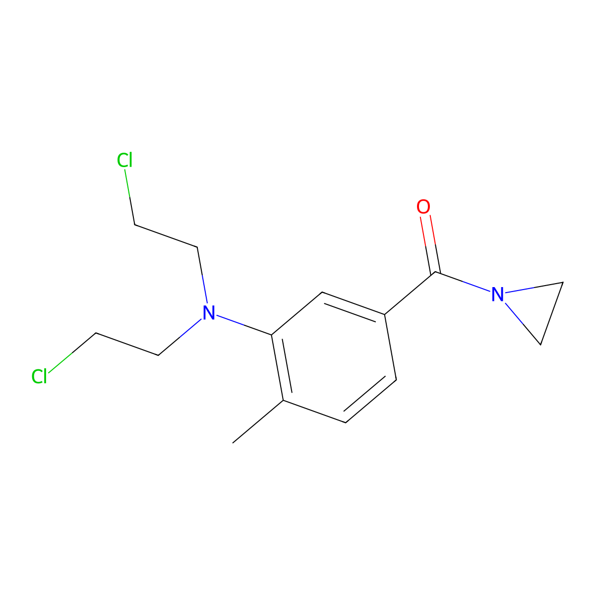 Aziridine, 1-(3-(bis(2-chloroethyl)amino-p-toluoyl)- molecular structure, CAS 21447-86-9