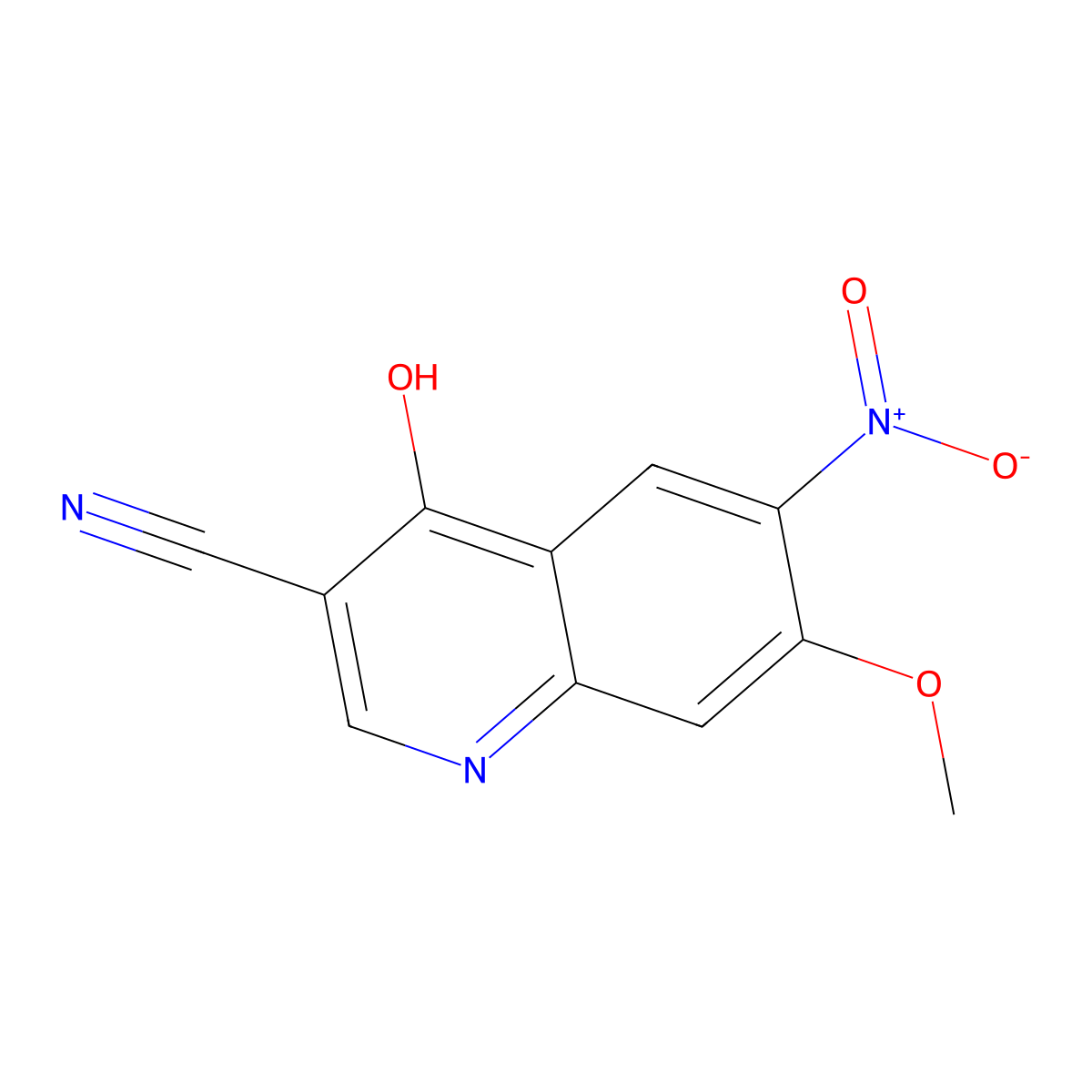 4-Hydroxy-7-methoxy-6-nitroquinoline-3-carbonitrile molecular structure, CAS 214470-27-6