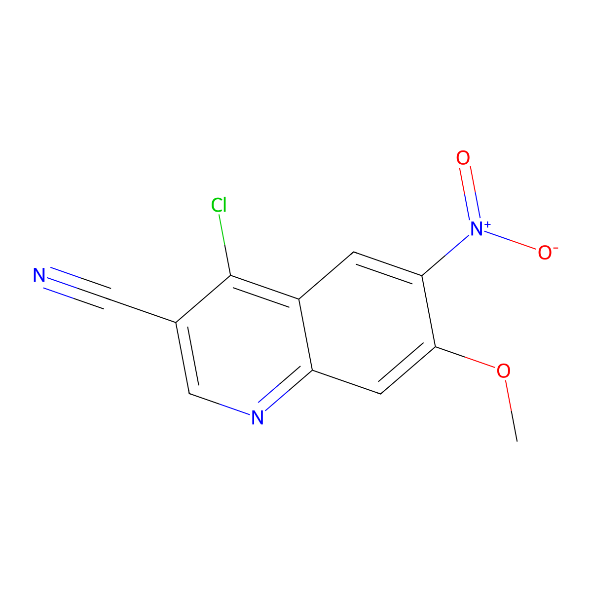 4-Chloro-7-methoxy-6-nitroquinoline-3-carbonitrile molecular structure, CAS 214470-33-4