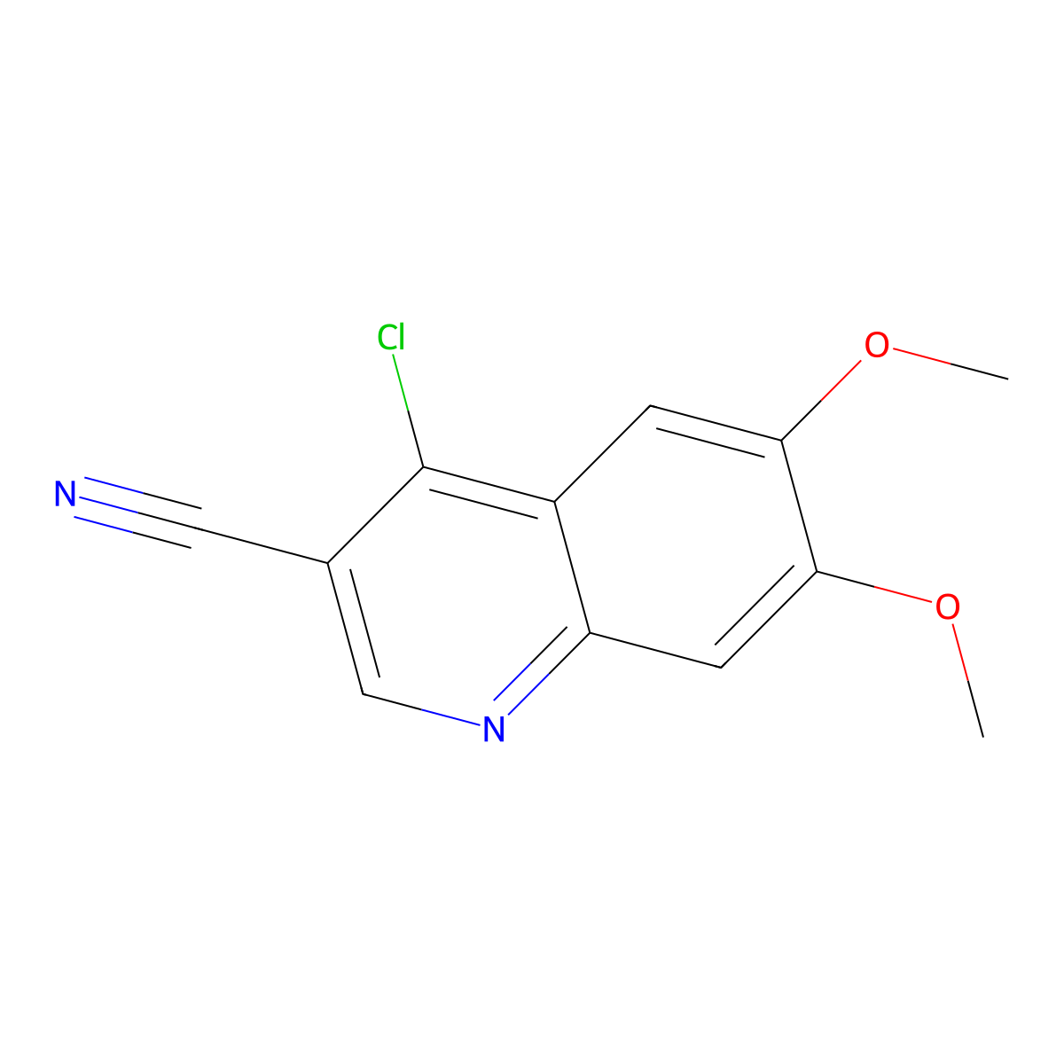 4-Chloro-6,7-dimethoxy-quinoline-3-carbonitrile molecular structure, CAS 214470-55-0