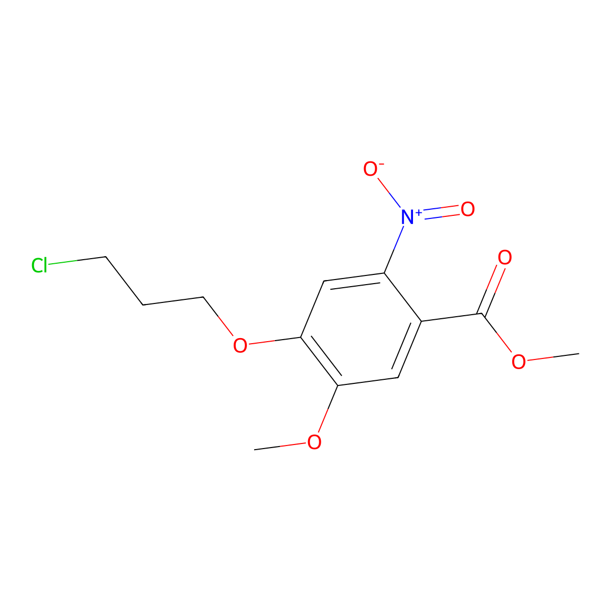Methyl 4-(3-chloropropoxy)-5-methoxy-2-nitrobenzoate molecular structure, CAS 214470-57-2