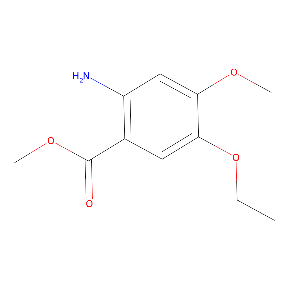 Methyl 2-amino-5-ethoxy-4-methoxybenzoate molecular structure, CAS 214470-85-6