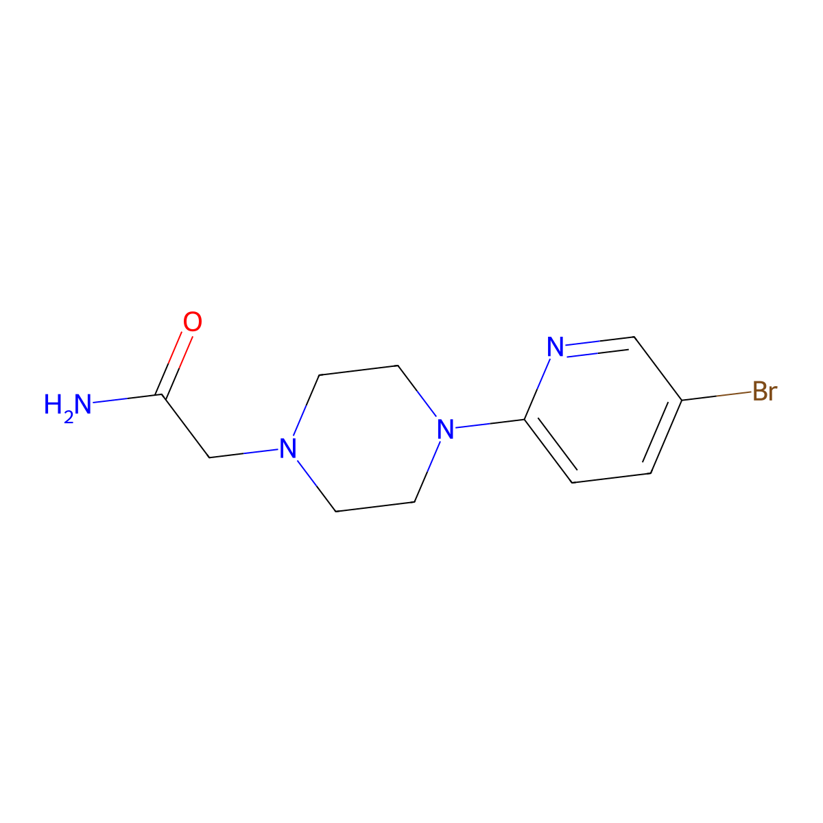 2-[4-(5-Bromopyridin-2-yl)piperazin-1-yl]acetamide molecular structure, CAS 2144714-96-3