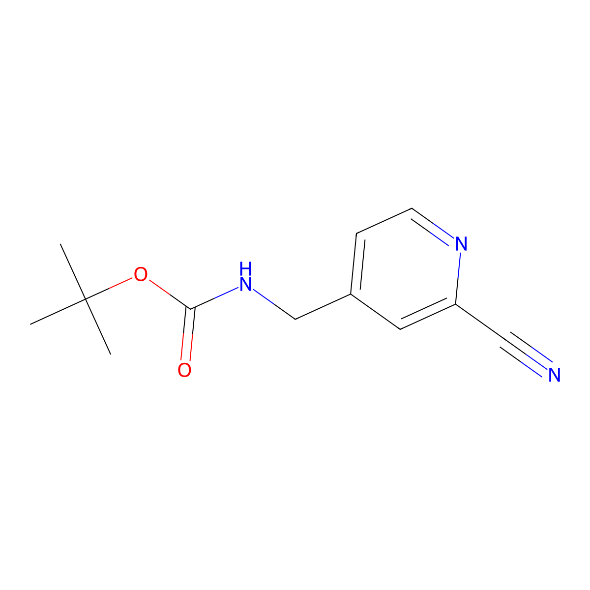 4-[(tert-Butoxycarbonylamino)methyl]-2-cyanopyridine molecular structure, CAS 214472-06-7