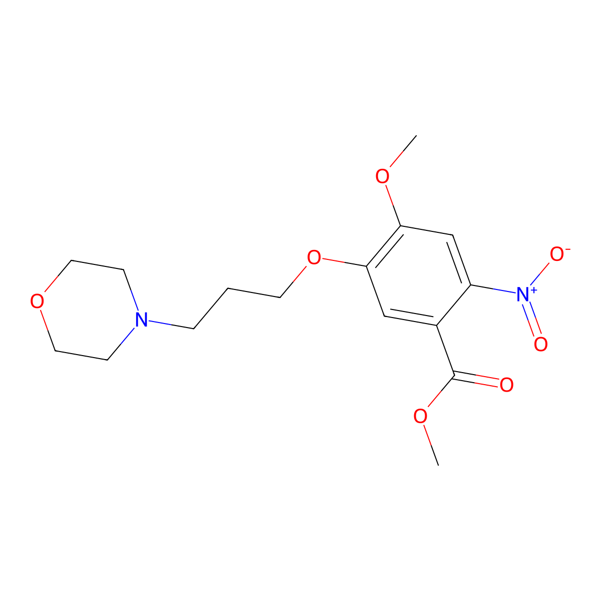 Methyl 4-methoxy-5-(3-morpholinopropoxy)-2-nitrobenzoate molecular structure, CAS 214472-37-4