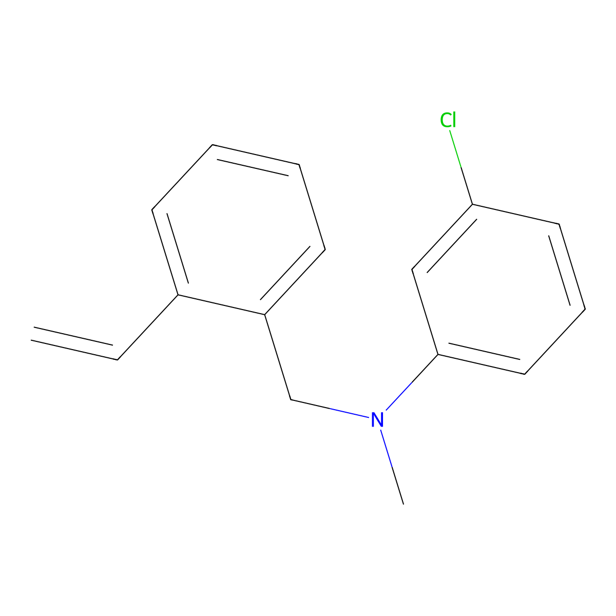 3-chloro-N-[(2-ethenylphenyl)methyl]-N-methylaniline molecular structure, CAS 2144739-98-8