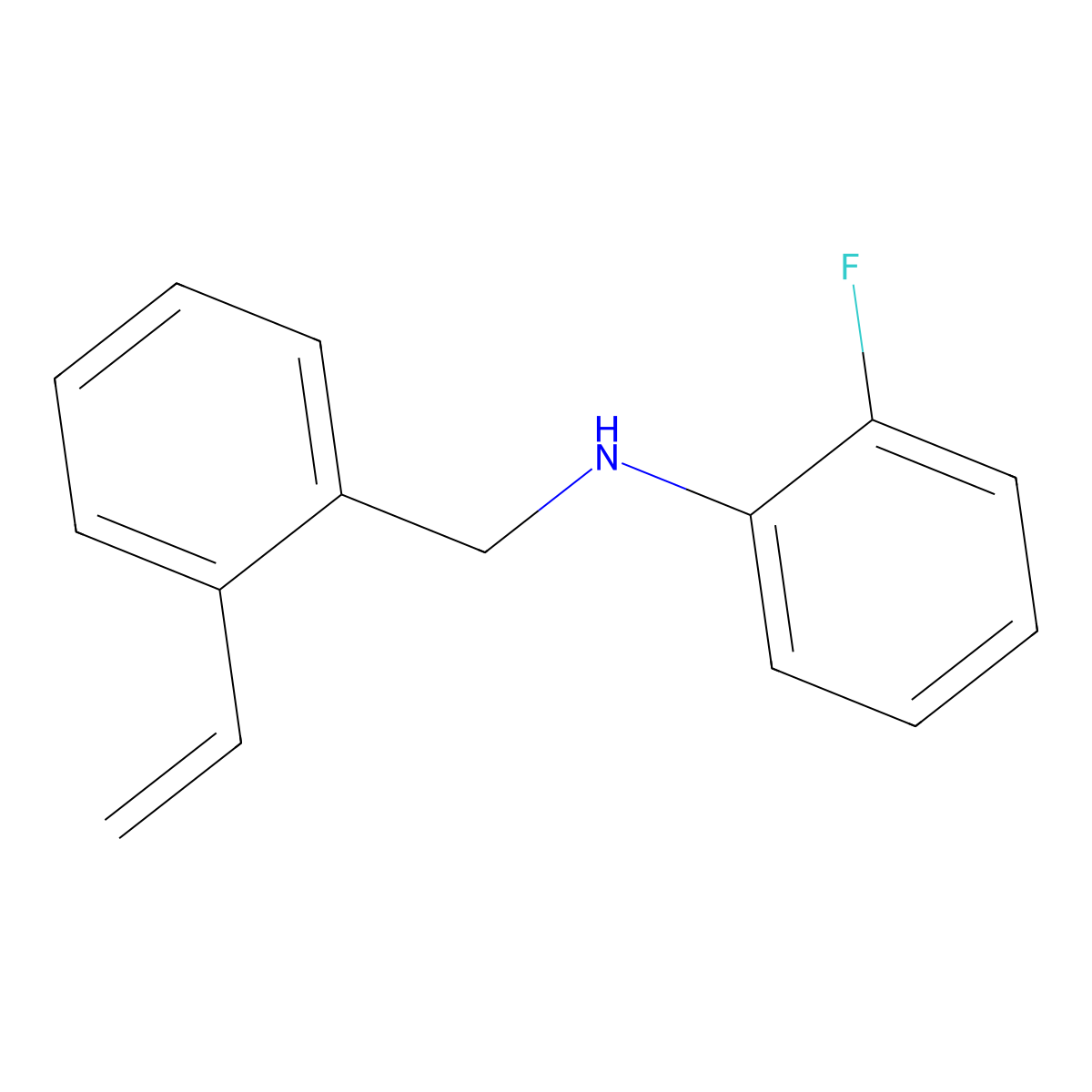 N-[(2-ethenylphenyl)methyl]-2-fluoroaniline molecular structure, CAS 2144740-01-0