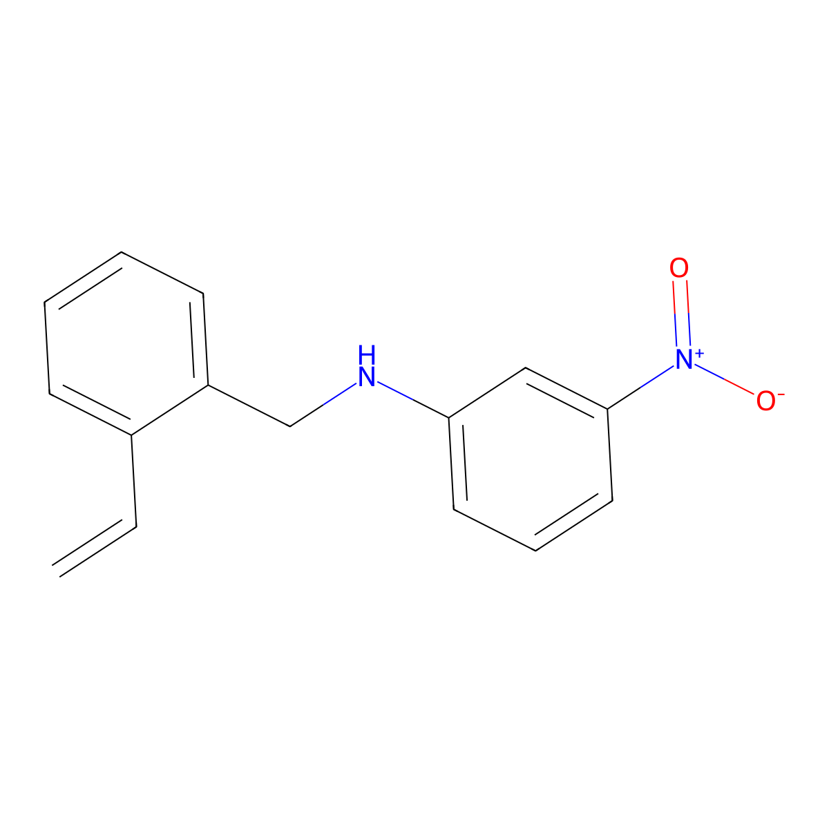 N-[(2-ethenylphenyl)methyl]-3-nitroaniline molecular structure, CAS 2144740-02-1
