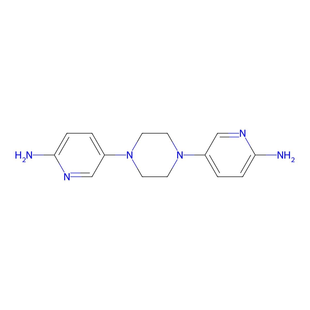 5,5'-(Piperazine-1,4-diyl)bis(pyridin-2-amine) molecular structure, CAS 2144748-14-9