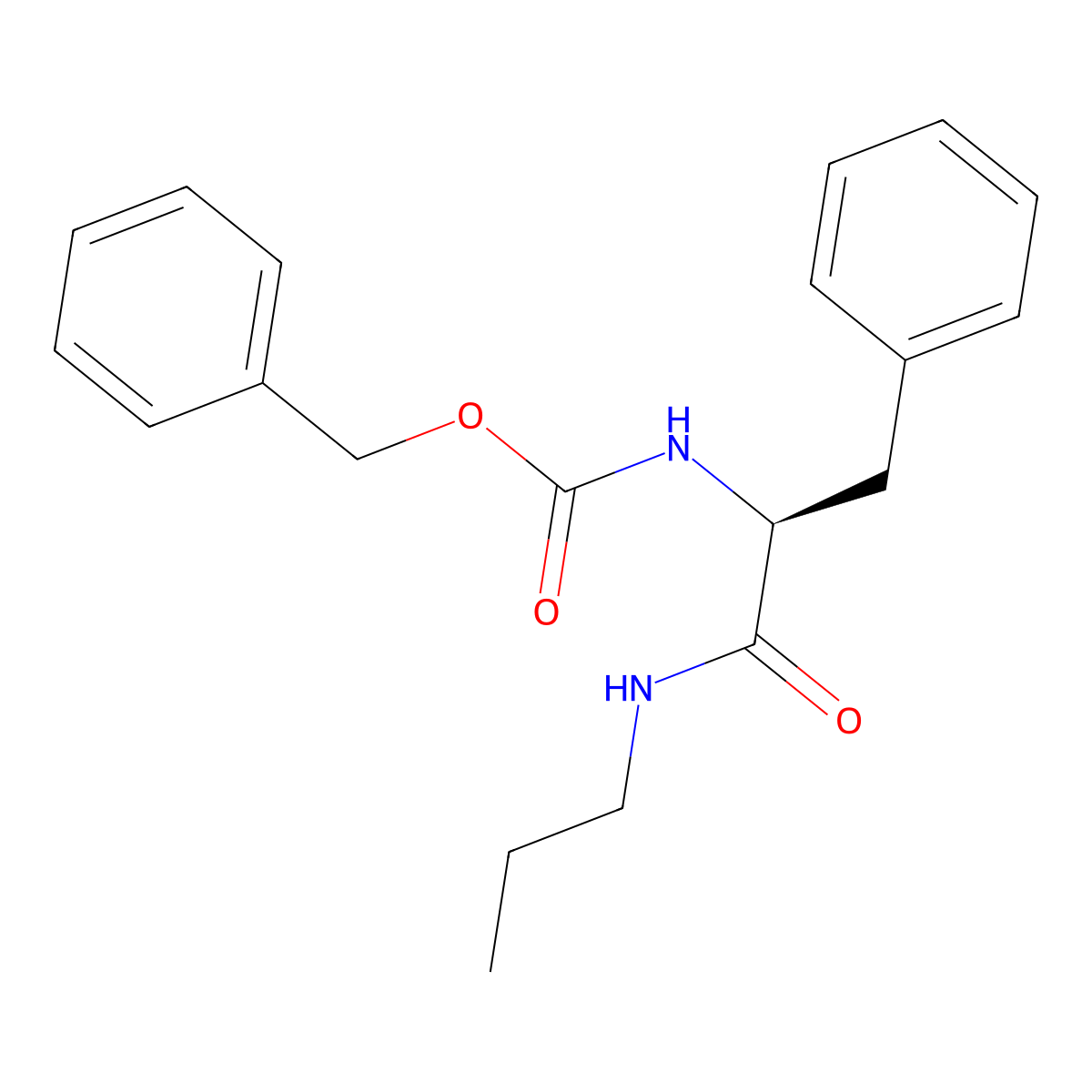 (S)-Benzyl (1-oxo-3-phenyl-1-(propylamino)propan-2-yl)carbamate molecular structure, CAS 214475-40-8