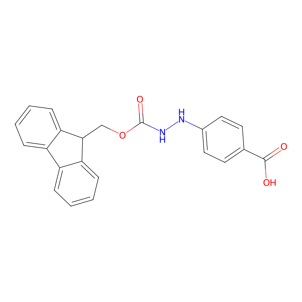 4-(2-Fmoc-hydrazino)benzoic acid molecular structure, CAS 214475-53-3